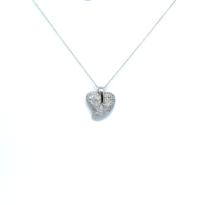 collana donna argento cuore zirconi