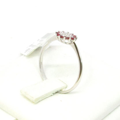 anello donna oro bianco pietre colorate zirconi oreficeria