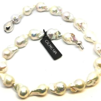 Collana donna di perle d’acqua dolce barocche e argento Genesia Perle