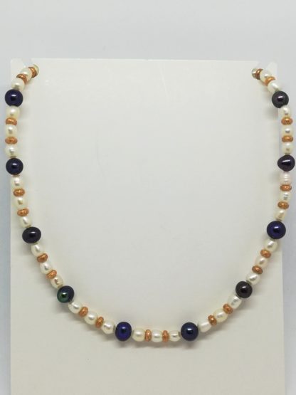 collana donna argento e perle multicolor