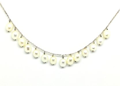 collana donna argento e perle