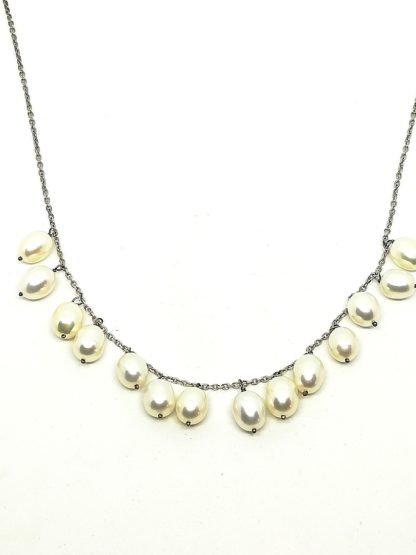 collana donna argento e perle
