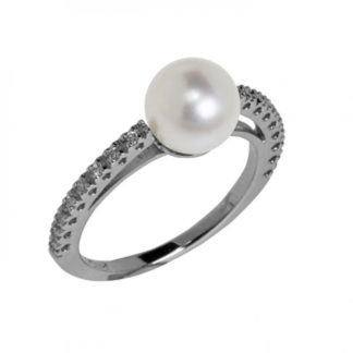 anello donna oro bianco perle di acqua dolce diamanti genesia perle