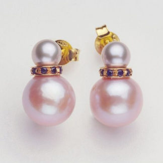 Orecchini di perle di acqua dolce e tanzaite Genesia Perle