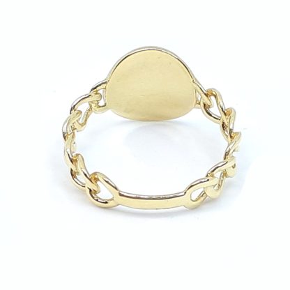 anello donna oro giallo maglia grumetta targhetta