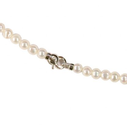 GCFWAU Filo di perle di acqua dolce con fermatura in oro bianco e diamanti Kikilia by Genesia