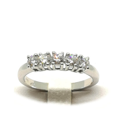Anello donna oro bianco diamanti    0532G riviera 5 pietre
