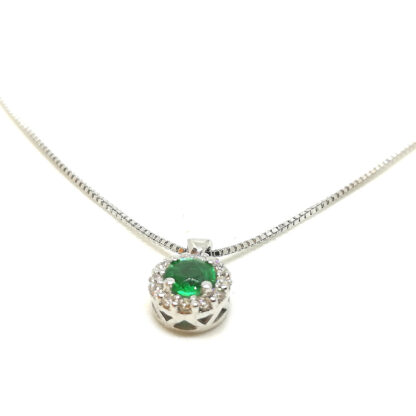 Collana girocollo in Oro bianco con Smeraldo e Diamanti Kate