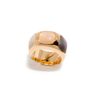anello in argento rosè e pietre dure laguna di madì gioielli