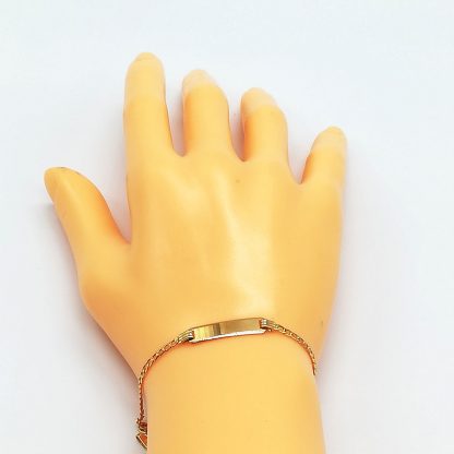 2634ym (1)bracciale bambino grumetta in oro giallo con targhetta
