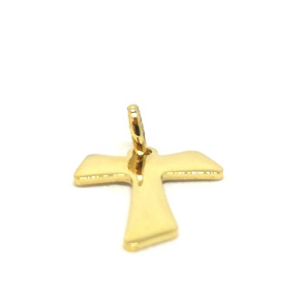 Ciondolo Croce in Oro giallo Tau