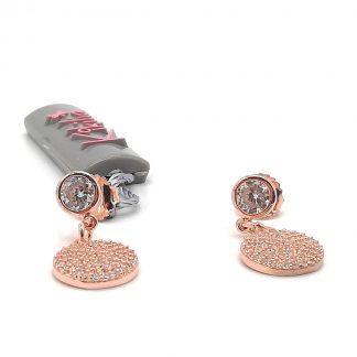 Orecchini in argento rosè e zirconi Cerchio Kikilia Fashion KOE787V