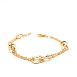 2424w (5)bracciale donna in oro giallo anelli ovali