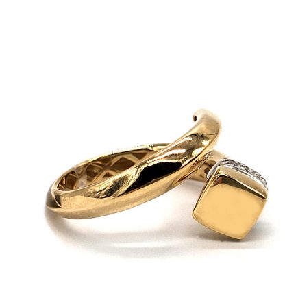 8598l (4)anello chiodo in oro giallo e zirconi