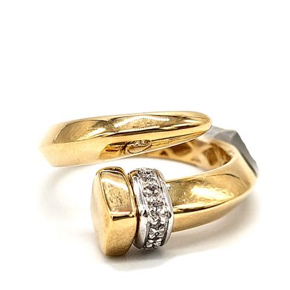 8598l (7)anello chiodo in oro giallo e zirconi