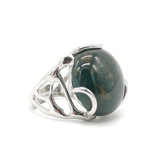 anello donna in pietre dure argento e agata muschiata della rovere gioielli
