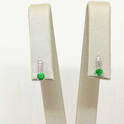orfantasy.1s (2)orecchini in oro bianco e diamanti con smeraldo punto luce pg gioielli