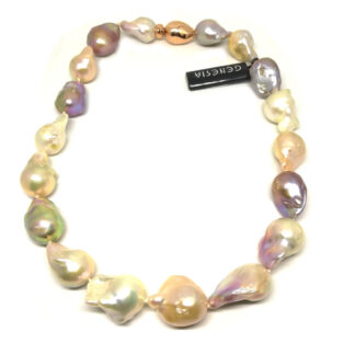 collana in perle di acqua dolce barocche multicolor genesia perle