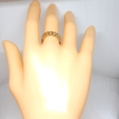 anello donna in oro giallo maglia grumetta
