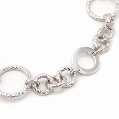 bracciale donna in argento cerchi diamantati fraboso argento