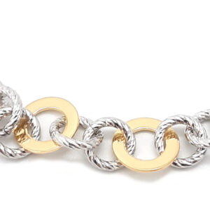 bracciale donna in argento e argento dorato cerchi diamantati fraboso argento