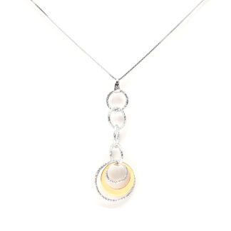 collana donna in argento e argento dorato cerchio diamantato fraboso argento