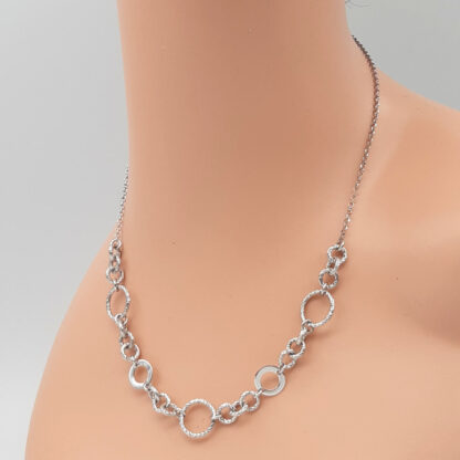 collana donna in argento cerchi diamantati fraboso argento