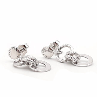 orecchini donna in argento cerchi diamantati fraboso argento