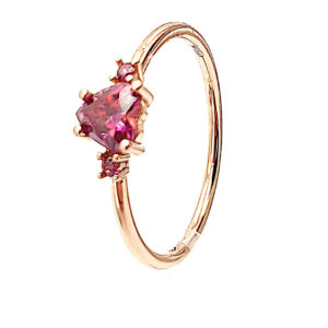 anello cuore in oro rosa e pietre colorate