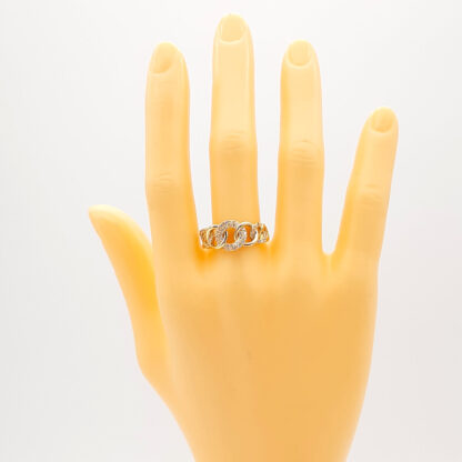 anello grumetta in oro giallo e zirconi