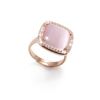 anello in argento rosè e pietre colorate luce di madì gioielli