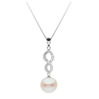 collana in oro bianco con perle acqua dolce e diamanti genesia by genesia perle