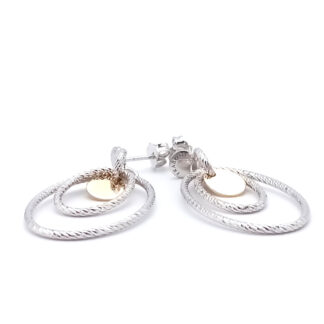 orecchini donna in argento e argento dorato diamantato ovali fraboso argento