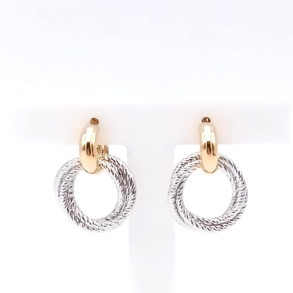 orecchini donna cerchi diamantati in argento e argento dorato fraboso argento