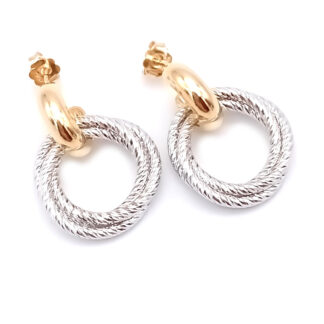 orecchini donna cerchi diamantati in argento e argento dorato fraboso argento