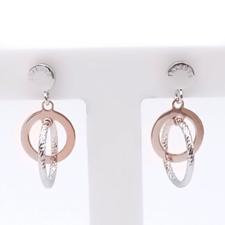 orecchini donna in argento e argento rosè diamantato cerchi fraboso argento