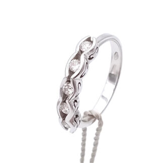 anello donna in oro bianco e diamanti riviera a 5 pietre gianni carità